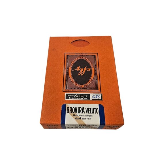 VTG Agfa Brovira Veluto Photo Paper Hard Cream Velvet 100 Sheets 3x4 1/8" BH 22a - Picture 1 of 7